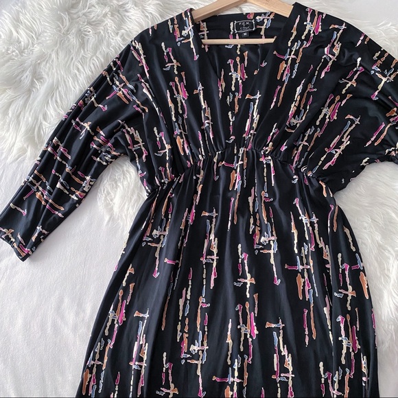 Slouchy Kimono Top • Deep V-Neck Dress - Picture 2 of 10